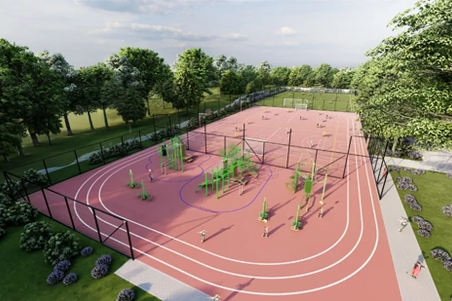 Complex sportiv în incinta Gimnaziului — s. Trușeni, R. Moldova